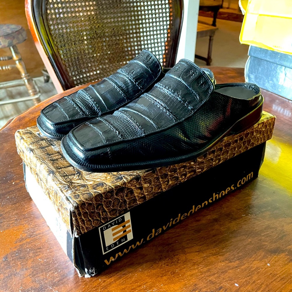 David Eden Croc/lizard sandals